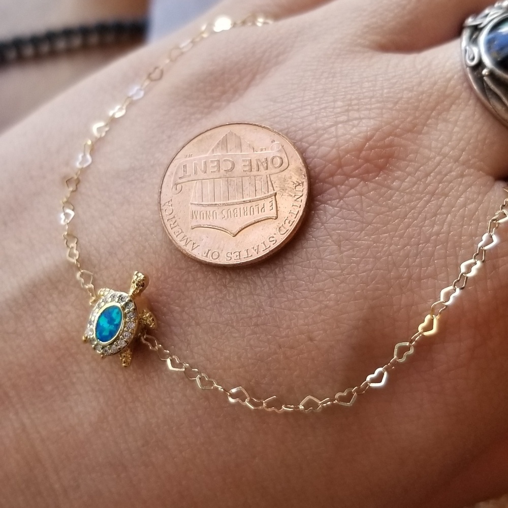 Gold Turtle Heart Necklace